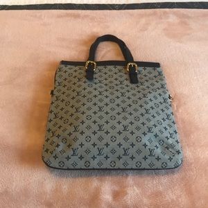 Louis Vuitton SM Blue monogram hand bag -Authentic